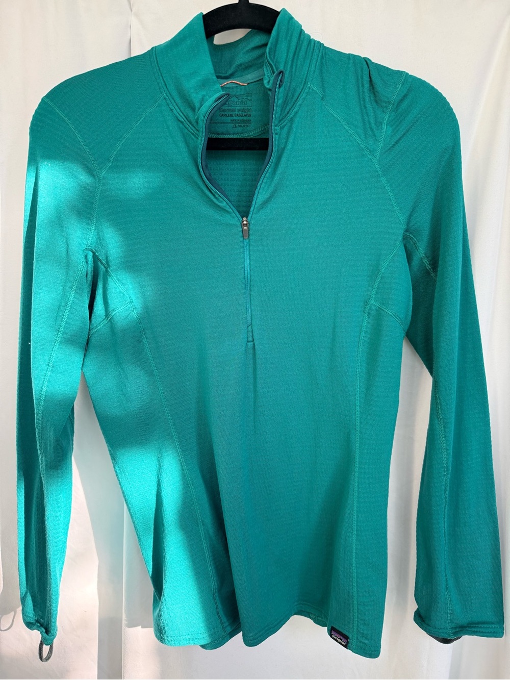 Patagonia Teal Capilene Thermal-Weight Quarter-Zip Pullover